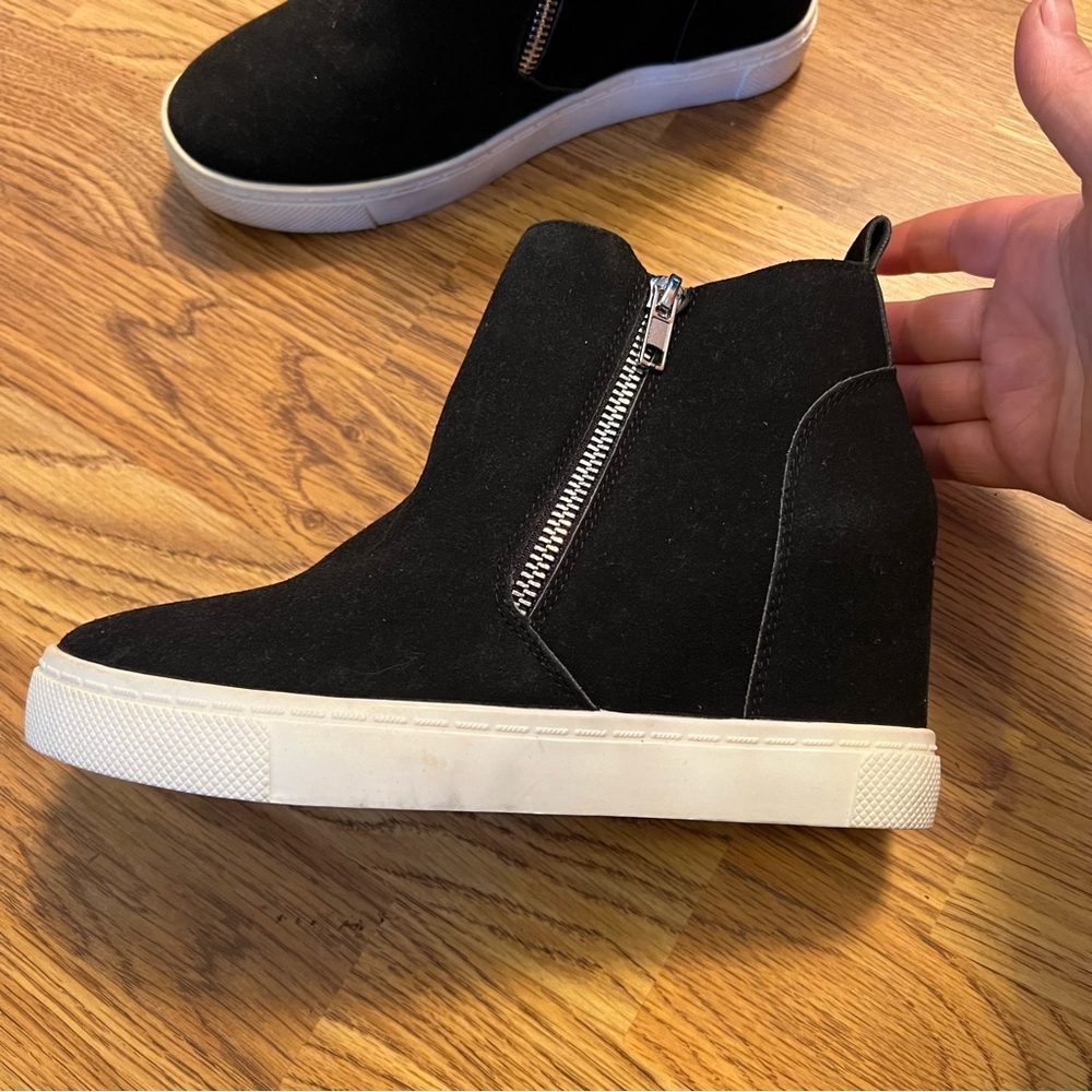 Black Wedge Ankle Boots - Picture 3 of 15